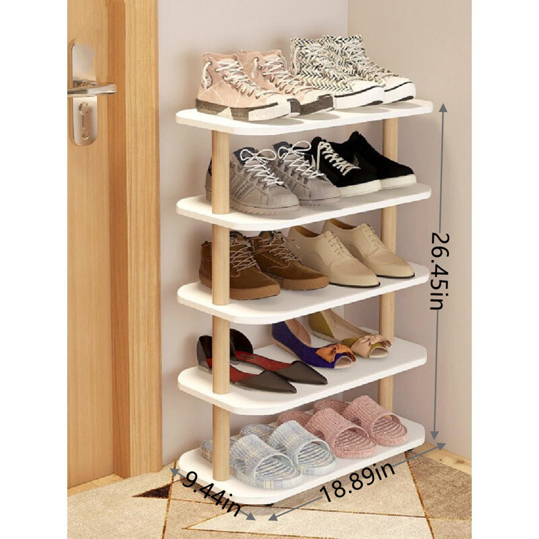 Ebern Designs 10 Pair Solid Wood Shoe Rack Wayfair Canada